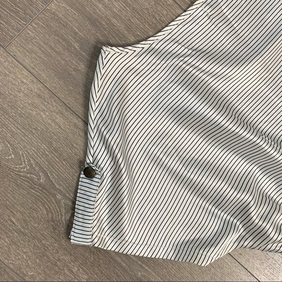 Revolve Mink Pink Women's Satin Mini Dress Stripes Short Sleeve Black White S - Picture 15 of 16